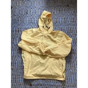 Rain Coat Against The Elements Boat Classic Yellow Hooded Nylon Jacket XL